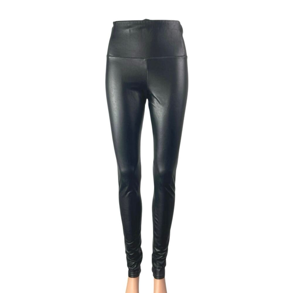 Aritzia Wilfred Free Black Faux Leather Vegan High Rise Leggings Pants Size S